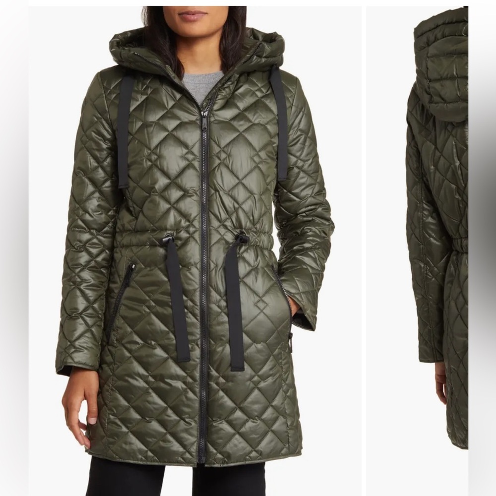 NWT Sam Edelman quilted coat $150 olive XS